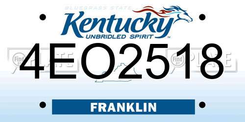 4EO2518 Kentucky License Plate