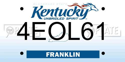 4EOL61 Kentucky License Plate