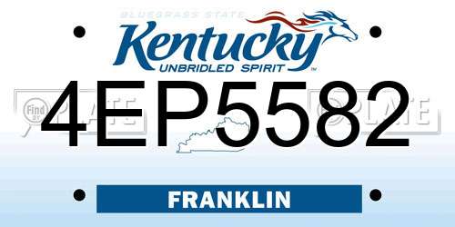 4EP5582 Kentucky License Plate