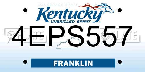 4EPS557 Kentucky License Plate