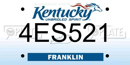 4ES521 Kentucky License Plate