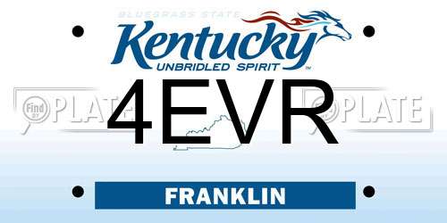 4EVR Kentucky License Plate