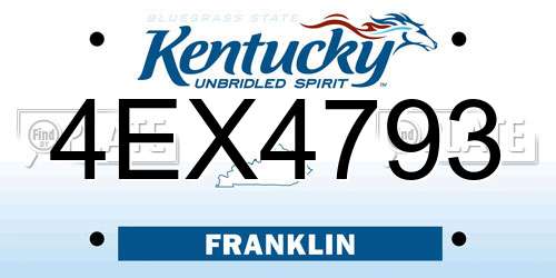 4EX4793 Kentucky License Plate