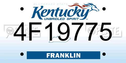 4F19775 Kentucky License Plate