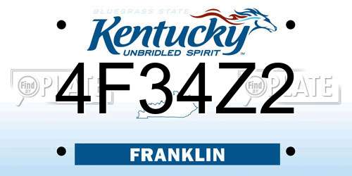 4F34Z2 Kentucky License Plate