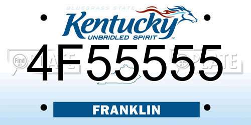 4F55555 Kentucky License Plate