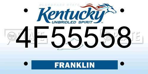 4F55558 Kentucky License Plate