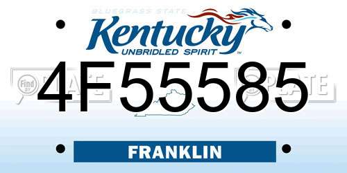 4F55585 Kentucky License Plate