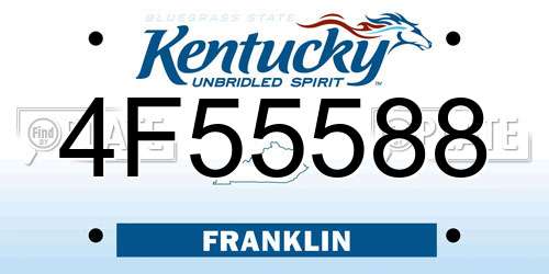 4F55588 Kentucky License Plate