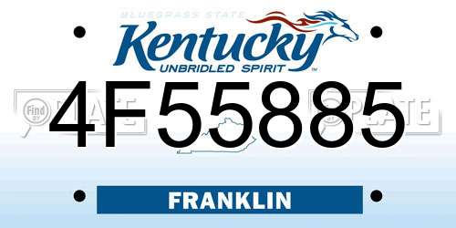 4F55885 Kentucky License Plate