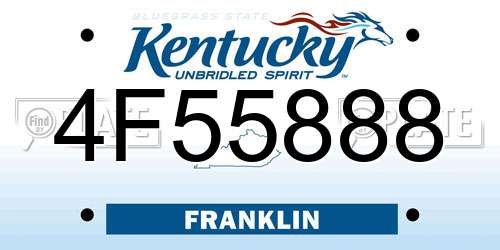 4F55888 Kentucky License Plate