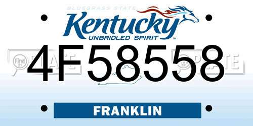 4F58558 Kentucky License Plate