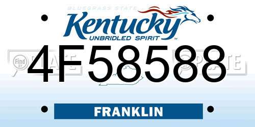 4F58588 Kentucky License Plate