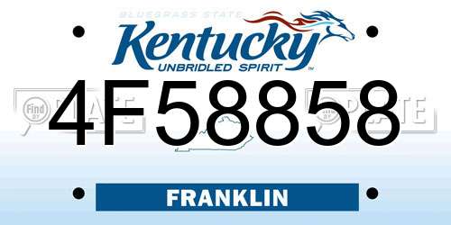 4F58858 Kentucky License Plate