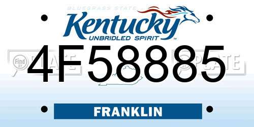4F58885 Kentucky License Plate