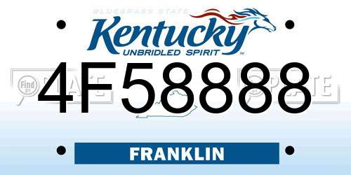 4F58888 Kentucky License Plate