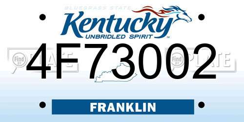 4F73002 Kentucky License Plate