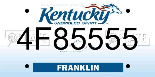 4F85555 Kentucky License Plate