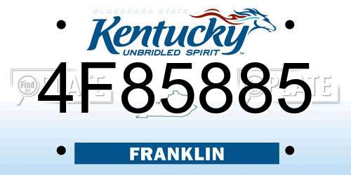 4F85885 Kentucky License Plate