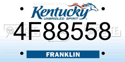 4F88558 Kentucky License Plate