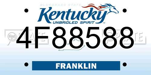 4F88588 Kentucky License Plate