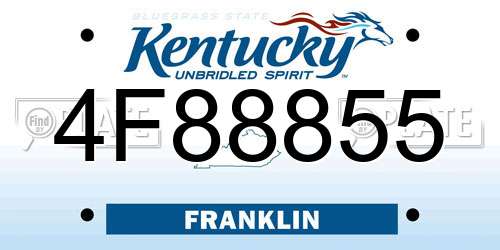 4F88855 Kentucky License Plate