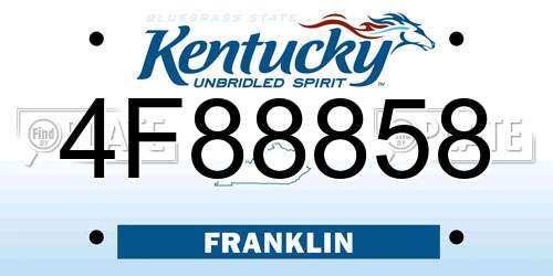 4F88858 Kentucky License Plate