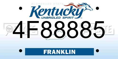 4F88885 Kentucky License Plate