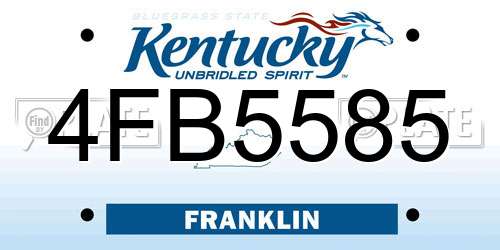 4FB5585 Kentucky License Plate
