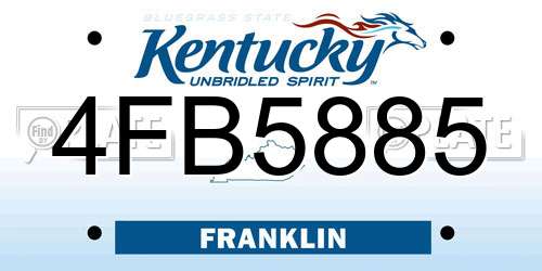 4FB5885 Kentucky License Plate