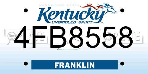 4FB8558 Kentucky License Plate