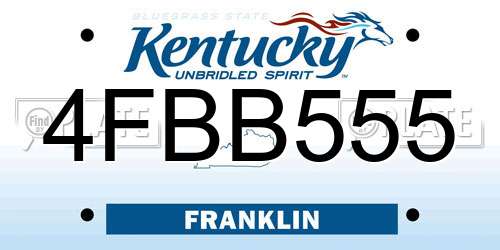 4FBB555 Kentucky License Plate