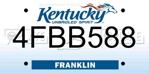 4FBB588 Kentucky License Plate