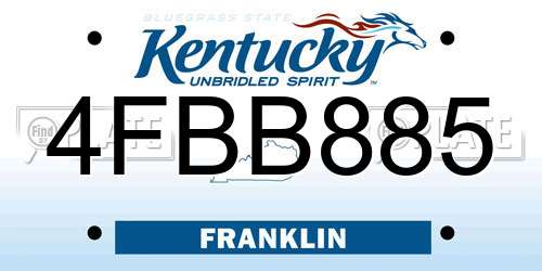 4FBB885 Kentucky License Plate