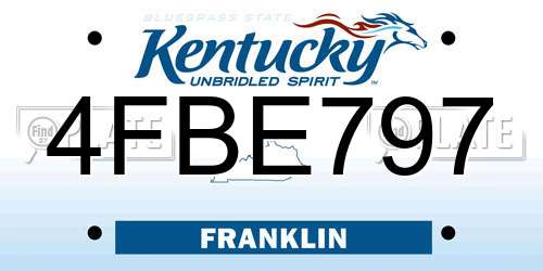 4FBE797 Kentucky License Plate