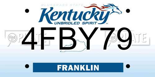 4FBY79 Kentucky License Plate