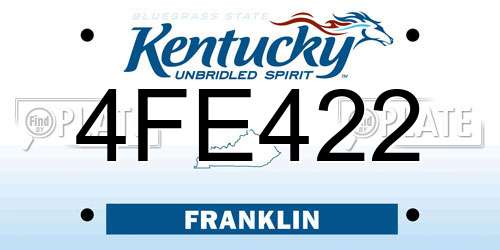 4FE422 Kentucky License Plate