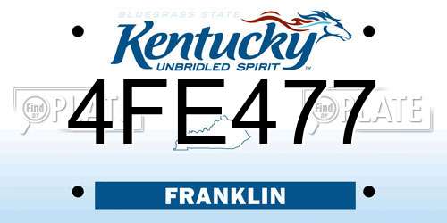 4FE477 Kentucky License Plate