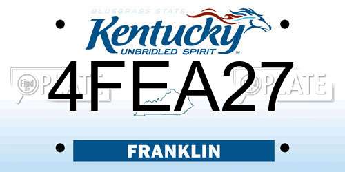 4FEA27 Kentucky License Plate
