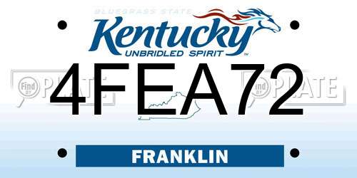 4FEA72 Kentucky License Plate
