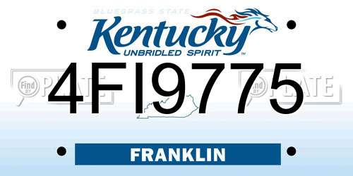 4FI9775 Kentucky License Plate