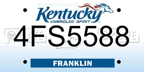 4FS5588 Kentucky License Plate