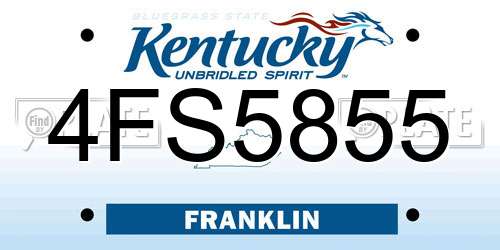 4FS5855 Kentucky License Plate