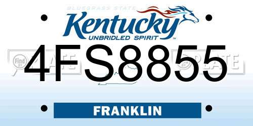 4FS8855 Kentucky License Plate