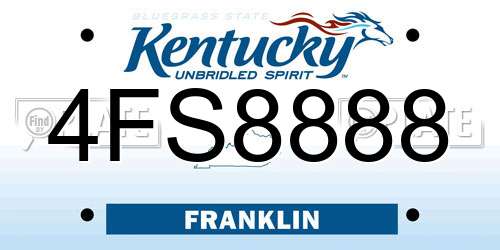 4FS8888 Kentucky License Plate
