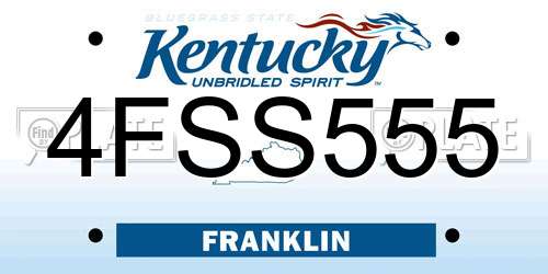 4FSS555 Kentucky License Plate