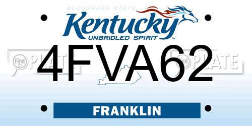 4FVA62 Kentucky License Plate