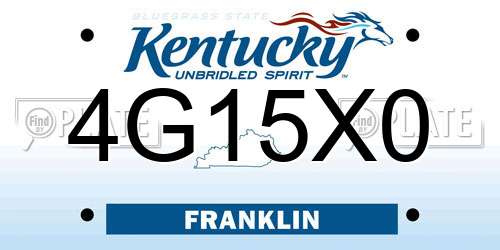 4G15X0 Kentucky License Plate