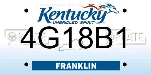 4G18B1 Kentucky License Plate