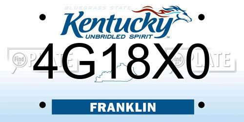 4G18X0 Kentucky License Plate